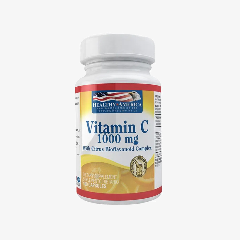 Vitamin C 1000 Mg With Citrus Bioflavanoid Complex Healthy America 100 Capsulas Naturismo Turron Y Miel