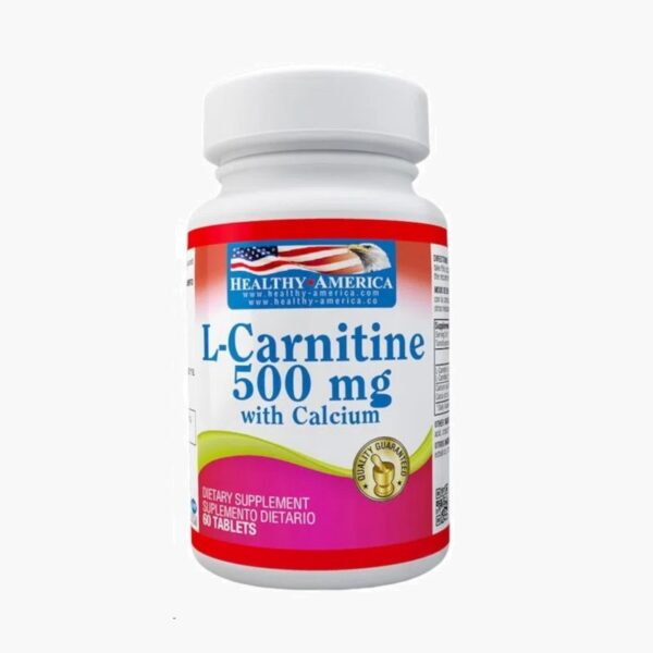 L-Carnitine - 500 mg with Calcium (Healthy America - 60 tabletas)