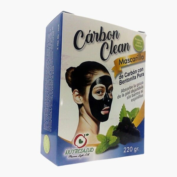 Carbon Clean - Mascarilla de Carbón con Bentonita Pura (Nutresalud Pharma Light – 220 g)