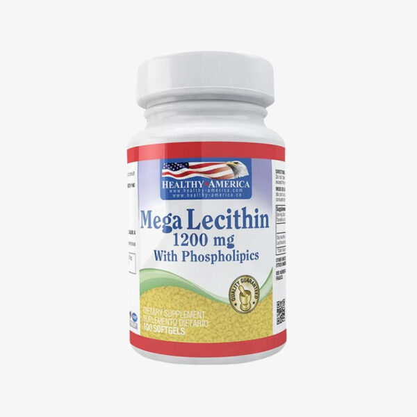 Mega Lecithin -1200 mg with Phospholipics (Healthy America - 100 softgels)