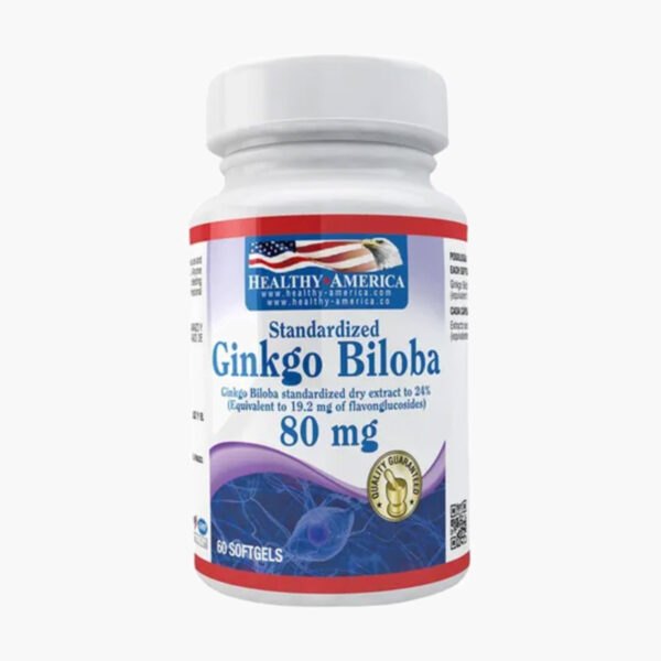 Standardized Ginkgo Biloba - 80 mg (Healthy America – 60 softgels)