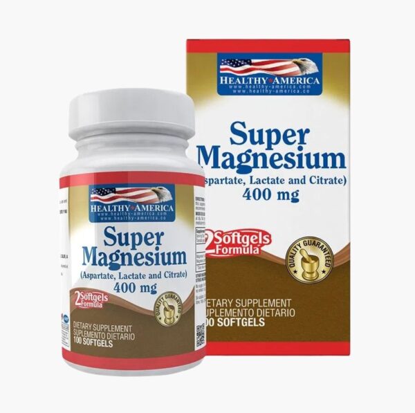 Super Magnesium 400 mg (Healthy America – 100 softgels)