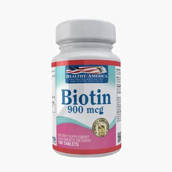 Biotin - 900 mcg (Healthy America - 100 tabletas)