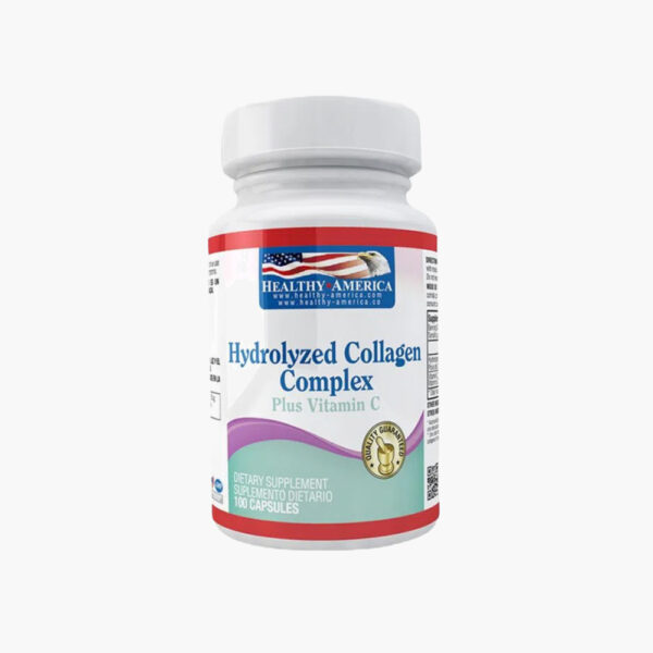 Hydrolyzed Collagen Complex plus Vitamin C (Healthy America – 100 cápsulas)