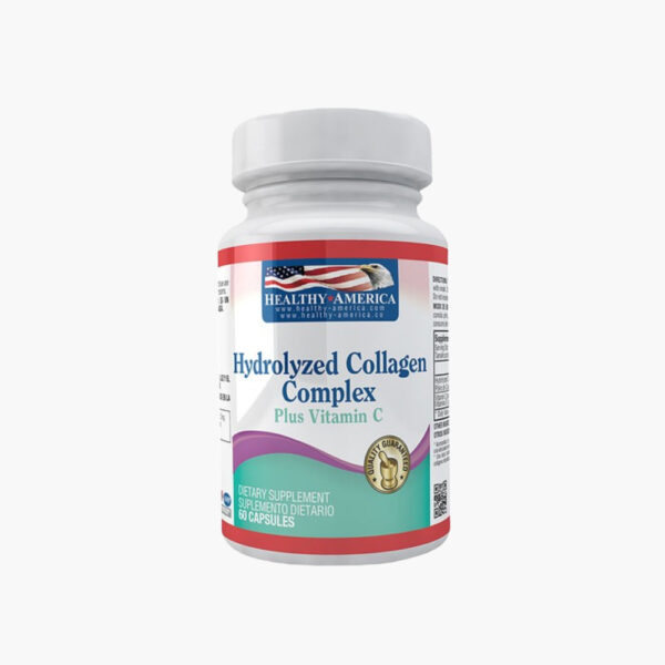 Hydrolyzed Collagen Complex plus Vitamin C (Healthy America – 60 cápsulas)