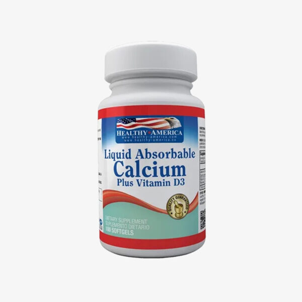 Liquid Absorbable Calcium Plus Vitamina D3 (Healthy America - 100 softgels)