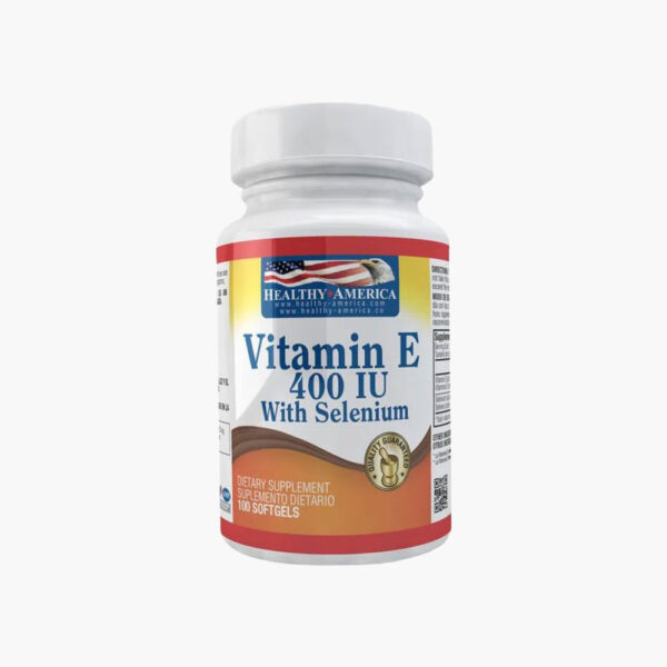 Vitamina E - 400 UI with Selenium (Healthy America – 100 softgels)