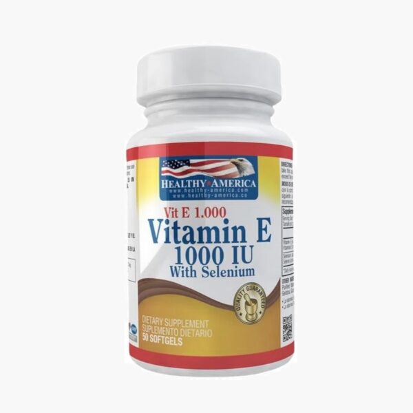 Vitamina E - 1000 UI with Selenium (Healthy America – 50 softgels)