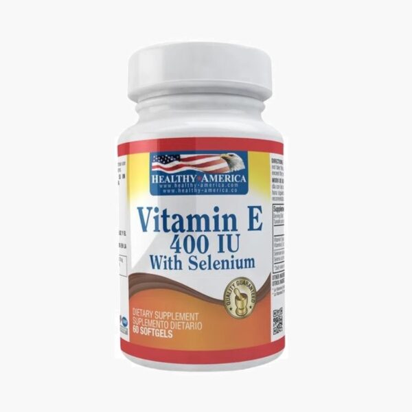 Vitamina E - 400 UI with Selenium (Healthy America – 60 softgels)